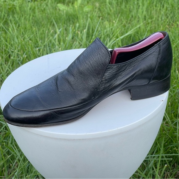 Grenson Footmaster Shoes Mens Size 9 Black Leather Slip-On England Style 7439/01 main image 9